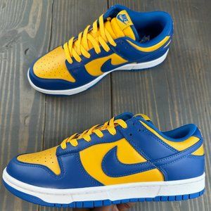 Nike Men's Blue and Yellow Dunks